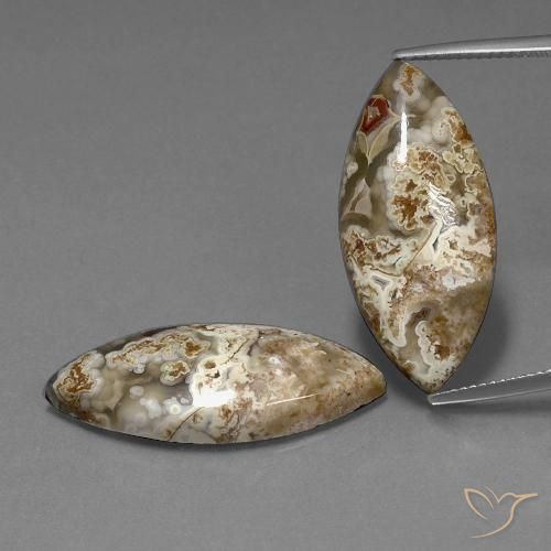 25.56ctw Naturale Multicolore Diaspro, Taglio marquise, Opaco