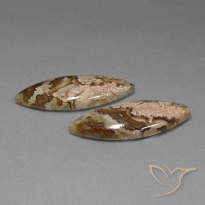 Gemme di Diaspro Multicolore naturale da 39.06 ct, Taglio marquise, Opaco