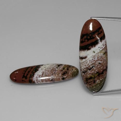 29.73ctw Naturale Multicolore Diaspro, Ovale, Opaco