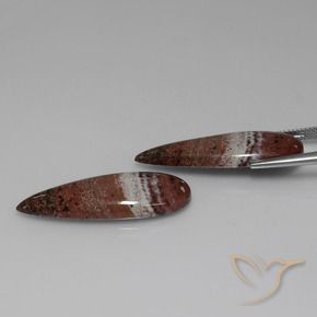 Gemme di Diaspro Multicolore naturale da 24.06 ct, Forma a pera, Opaco