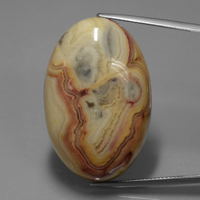 Diaspro naturale multicolore da 58,43 ct, taglio ovale, opaco