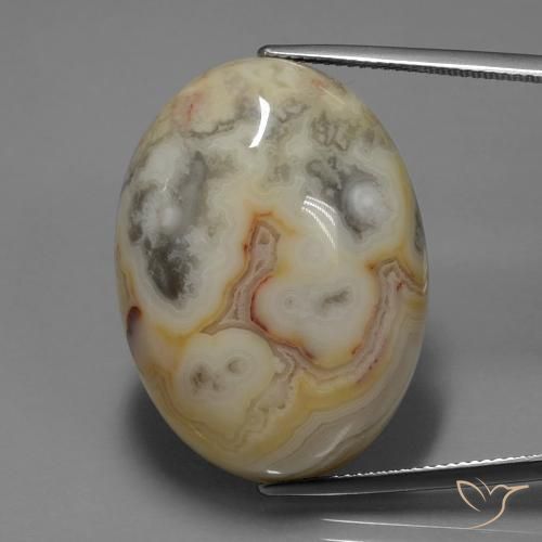 44.14ct Naturale Multicolore Diaspro, Ovale, Opaco