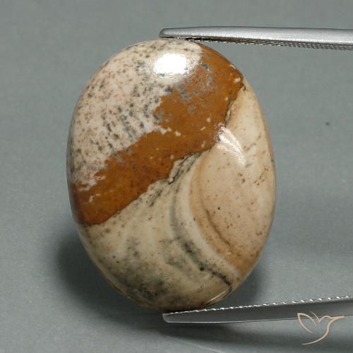 22.11ct Naturale Multicolore Diaspro, Ovale, Opaco
