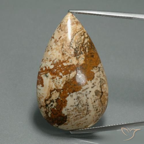 33.42ct Naturale Multicolore Diaspro, Forma a pera, Opaco