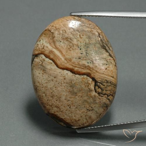 30.17ct Naturale Multicolore Diaspro, Ovale, Opaco