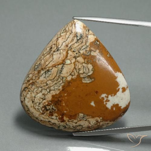 50.96ct Naturale Multicolore Diaspro, Forma a pera, Opaco