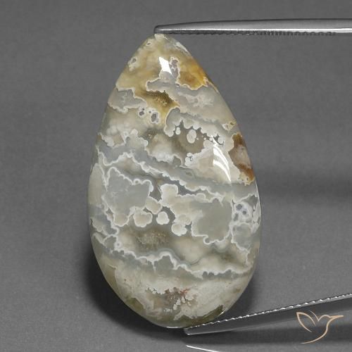 25.00ct Naturale Multicolore Diaspro, Forma a pera, Opaco