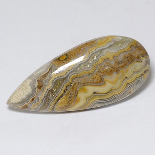 Diaspro naturale multicolore da 14,09 ct, taglio a pera, opaco