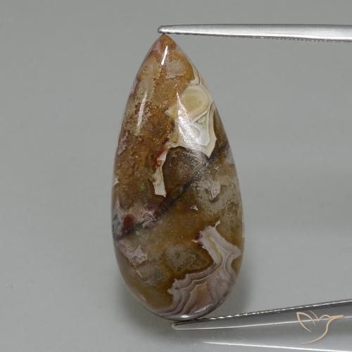 15.06ct Naturale Multicolore Diaspro, Forma a pera, Opaco