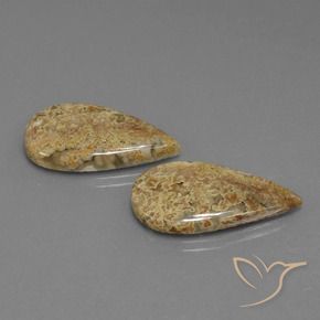 Gemme di Diaspro Multicolore naturale da 26.25 ct, Forma a pera, Opaco