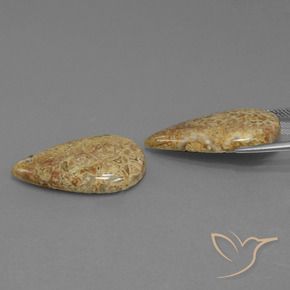 Gemme di Diaspro Multicolore naturale da 26.25 ct, Forma a pera, Opaco