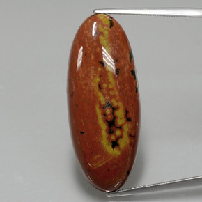 Diaspro naturale multicolore da 17,43 ct, taglio ovale, opaco