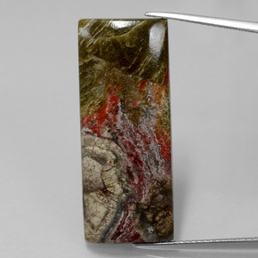 Diaspro Multicolore naturale da 15.59 ct, Taglio a baguette, Opaco