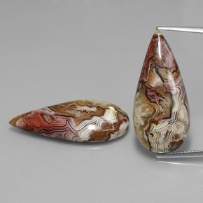 Gemme di Diaspro Multicolore naturale da  ct, Forma a pera, Opaco