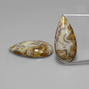 Gemme di Diaspro Multicolore naturale da 22.75 ct, Forma a pera, Opaco