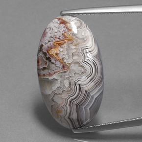 Diaspro naturale multicolore da 13,07 ct, taglio ovale, opaco