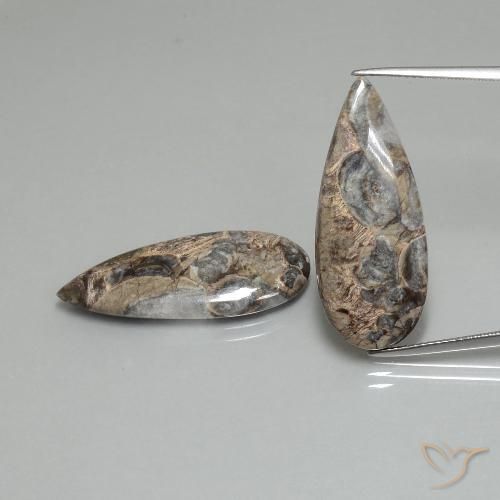 Gemme di Diaspro Multicolore naturale da 21.31 ct, Forma a pera, Opaco