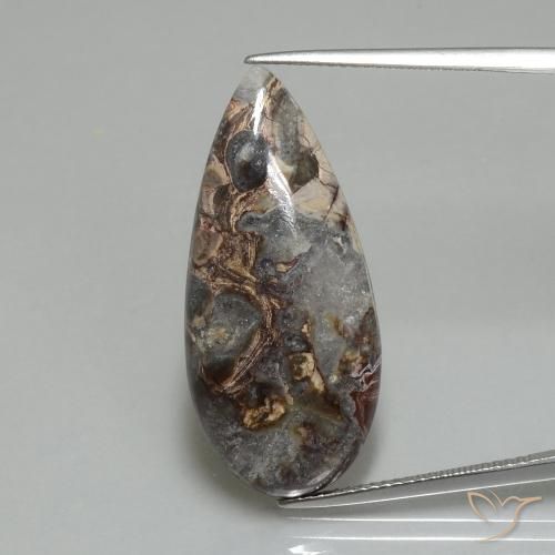 15.05ct Naturale Multicolore Diaspro, Forma a pera, Opaco