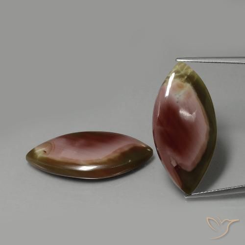 28.64ctw Naturale Multicolore Diaspro, Taglio marquise, Opaco
