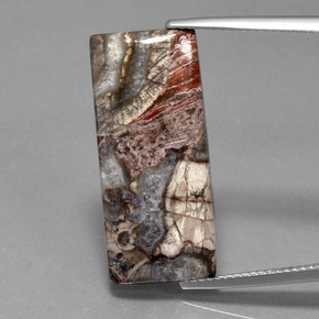 Diaspro Multicolore naturale da 12.20 ct, Taglio a baguette, Opaco