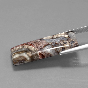 Diaspro Multicolore naturale da 12.20 ct, Taglio a baguette, Opaco