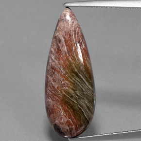 Diaspro naturale multicolore da 5,92 ct, taglio a pera, opaco