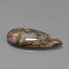 Diaspro naturale multicolore da 8,46 ct, taglio a pera, opaco