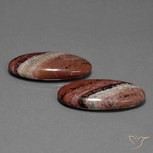 Gemme di Diaspro Multicolore naturale da 33.50 ct, Ovale, Opaco