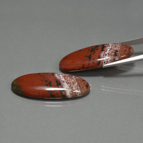 Gemme di Diaspro Multicolore naturale da 33.98 ct, Taglio ovale, Opaco