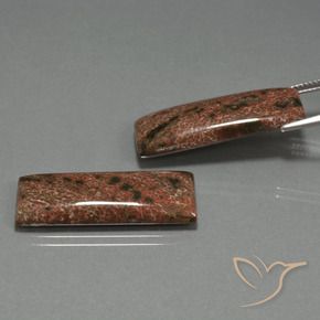 Gemme di Diaspro Multicolore naturale da 27.78 ct, Taglio a baguette, Opaco