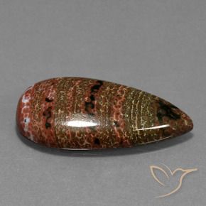 Diaspro Multicolore naturale da 11.78 ct, Forma a pera, Opaco