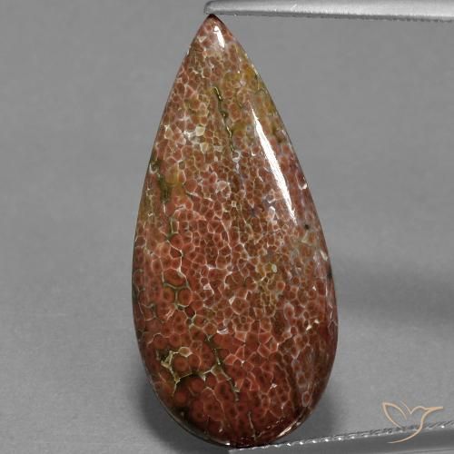 9.57ct Naturale Multicolore Diaspro, Forma a pera, Opaco