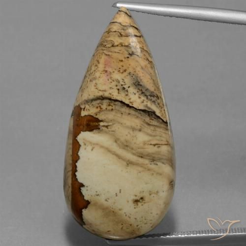 26.95ct Naturale Multicolore Diaspro, Forma a pera, Opaco