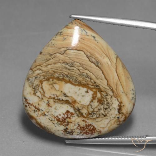 39.82ct Naturale Multicolore Diaspro, Forma a pera, Opaco