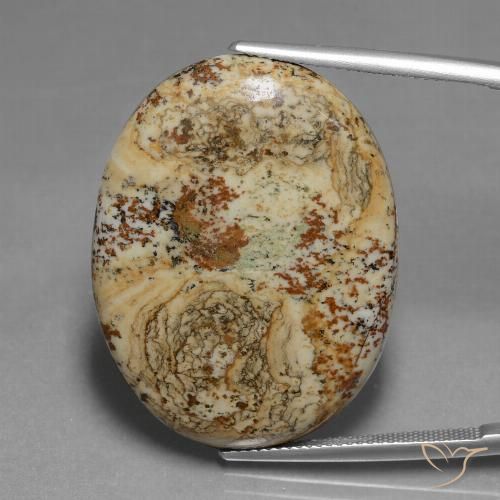 37.65ct Naturale Multicolore Diaspro, Ovale, Opaco