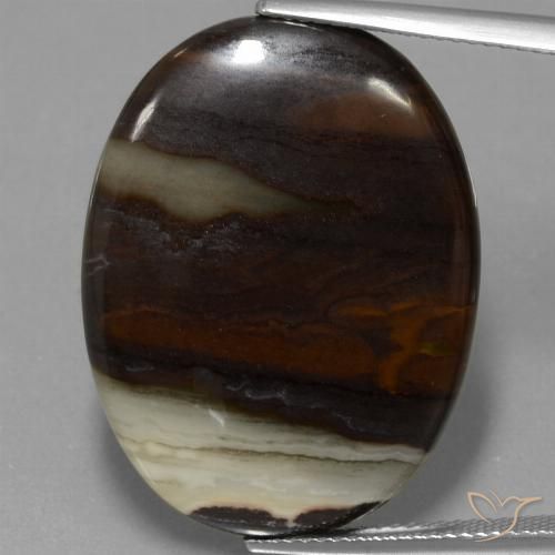 29.70ct Naturale Multicolore Diaspro, Ovale, Opaco