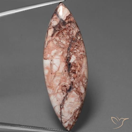 38.36ct Naturale Multicolore Diaspro, Taglio marquise, Opaco