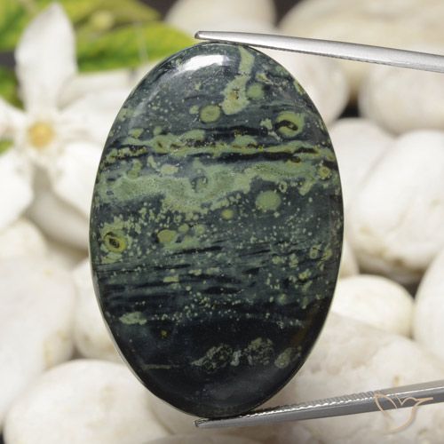 56.84ct Naturale Multicolore Diaspro, Ovale, Opaco