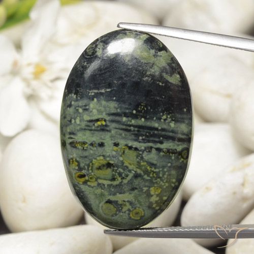 32.54ct Naturale Multicolore Diaspro, Ovale, Opaco