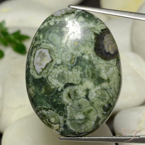 24.95ct Naturale Multicolore Diaspro, Ovale, Opaco