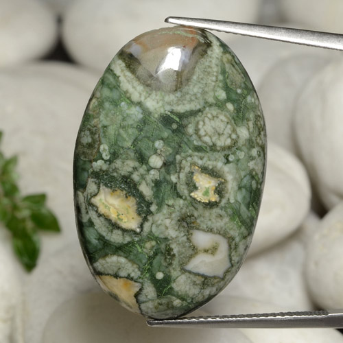 Diaspro Multicolore naturale da 25.06 ct, Taglio ovale, Opaco