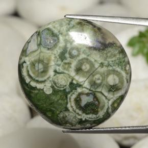 Diaspro naturale multicolore da 26,02 ct, taglio rotondo, opaco