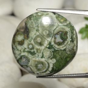 Diaspro naturale multicolore da 26,02 ct, taglio rotondo, opaco