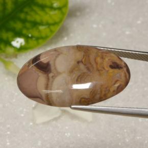 Diaspro naturale multicolore da 17,61 ct, taglio ovale, opaco