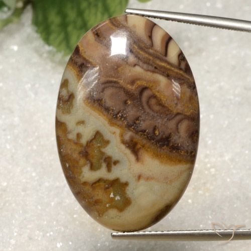 28.34ct Naturale Multicolore Diaspro, Ovale, Opaco