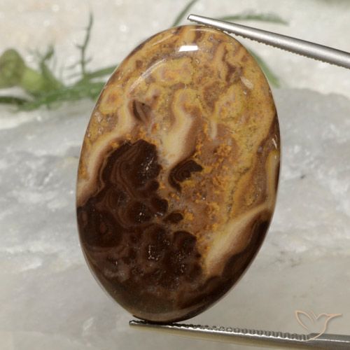 36.78ct Naturale Multicolore Diaspro, Ovale, Opaco