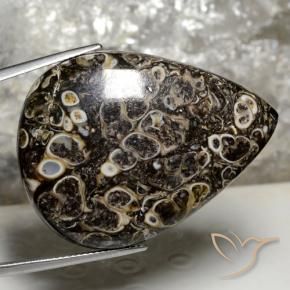 Diaspro Multicolore naturale da 50.43 ct, Forma a pera, Opaco