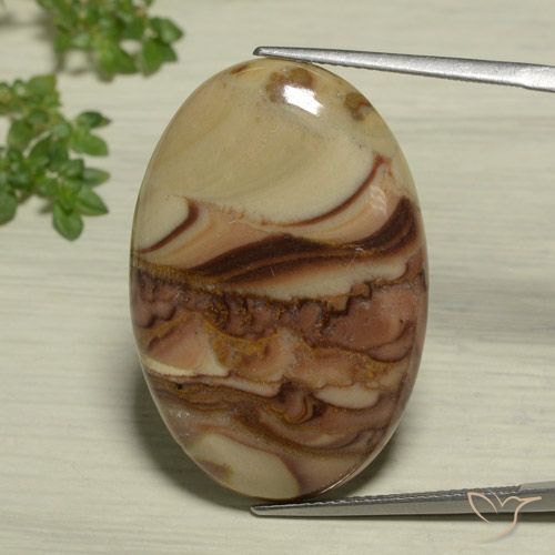 26.20ct Naturale Multicolore Diaspro, Ovale, Opaco