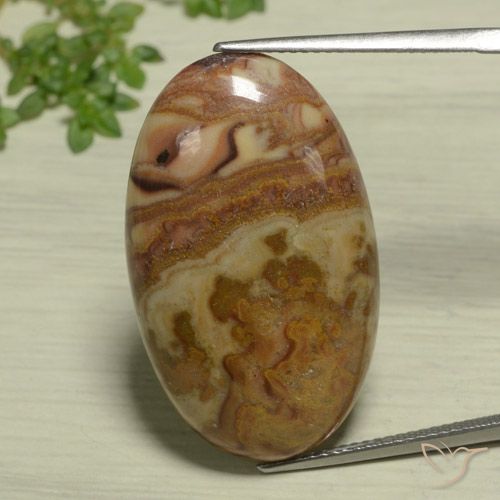23.47ct Naturale Multicolore Diaspro, Ovale, Opaco