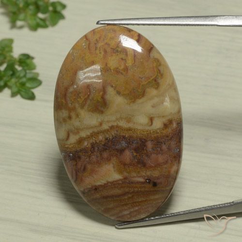 25.93ct Naturale Multicolore Diaspro, Ovale, Opaco